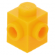 LEGO kocka 1x1 két egymás melletti oldalán egy-egy bütyökkel, világos narancssárga (26604)